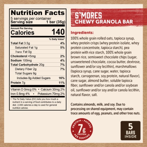 Kodiak S'mores Chewy Granola Bars with 7g Protein Perspective: right