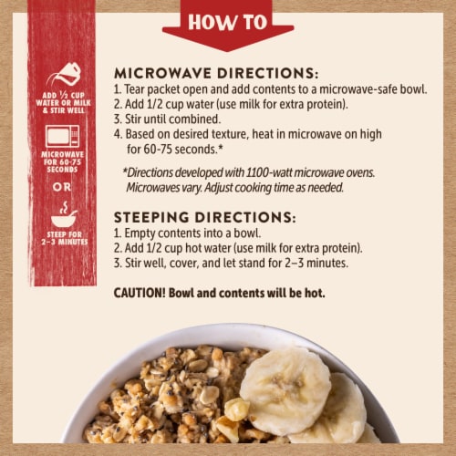 Kodiak® Peak™ Banana Nut Lower Sugar Protein Instant Oatmeal Perspective: right