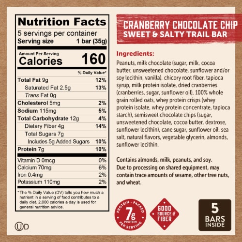 Kodiak® Cranberry Chocolate Chip Protein Trail Bars Perspective: right