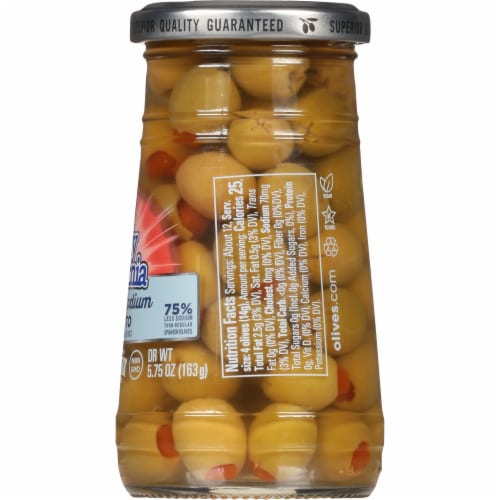Early California® Reduced Salt Pimento Stuffed Manzanilla Green Olives Perspective: right