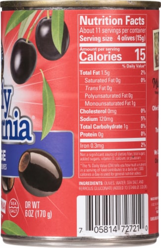 Early California Large Pitted Black Ripe Olives Perspective: right