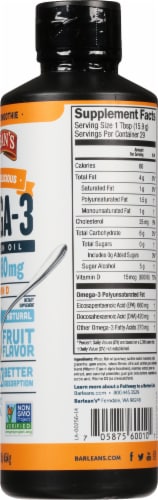 Barlean's Mango Peach Omega Swirl Fish Oil Perspective: right
