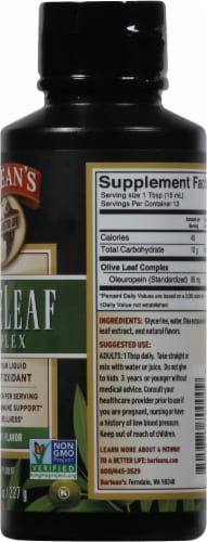 Barlean's Peppermint Flavor Olive Leaf Complex Perspective: right