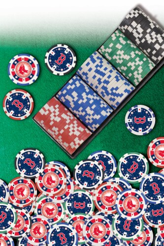 MasterPieces Casino Style 100 Piece Poker Chip Set - MLB Boston Red Sox ...
