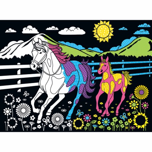 MasterPieces® Horse and Pony Velvet Coloring Kids Puzzle Perspective: right