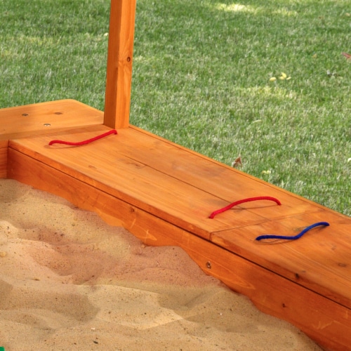 KidKraft Outdoor Children's Sandbox with Canopy - Navy & White Perspective: right