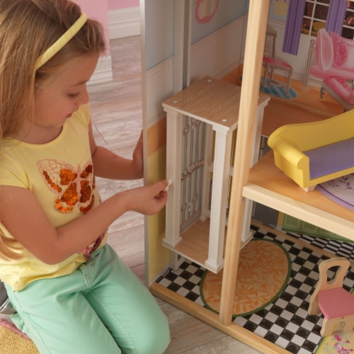 Kidkraft Kaylee 3 Level 4 Room Full Sized Wooden Dollhouse with 10 accessories 1 Piece Harris Teeter