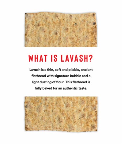 Mini Lavash with Whole Grain & Flax Flatbread 8-Packs of 6 Flatbread (48 Flatbread) Perspective: right