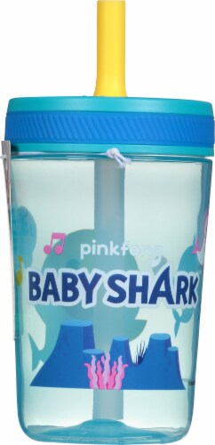 Zak! Designs Baby Shark Leak-Proof Tumbler with Flexible Straw, 15