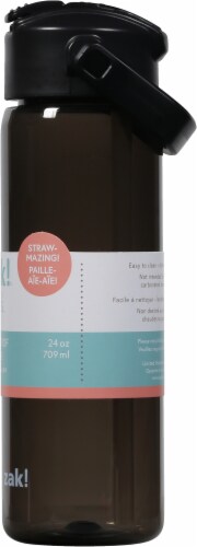 Zak! Designs Ebony Durable Plastic Liberty Manual Straw Bottle Perspective: right