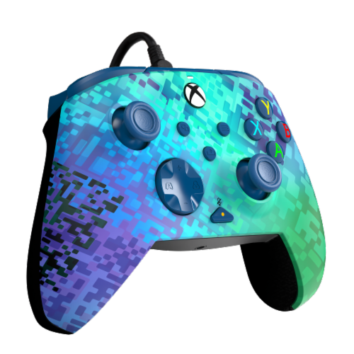 PDP REMATCH Advanced Wired Controller: Glitch Green For Xbox Series X|S Xbox One & Windows 10/11 PC Perspective: right