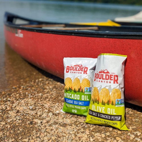 Boulder Canyon® Classic Sea Salt Avocado Oil Canyon Cut Kettle Style Potato Chips Party Size Perspective: right