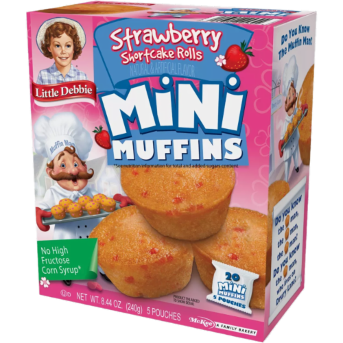 Little Debbie Strawberry Shortcake Mini Muffins, 10 Boxes, 50 Bite Size ...