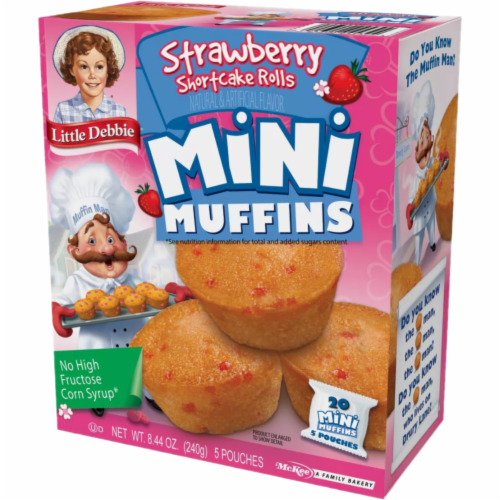 Strawberry Shortcake Rolls Mini Muffins, 12 Boxes, 60 Travel Pouches of Bite Size Muffins Perspective: right