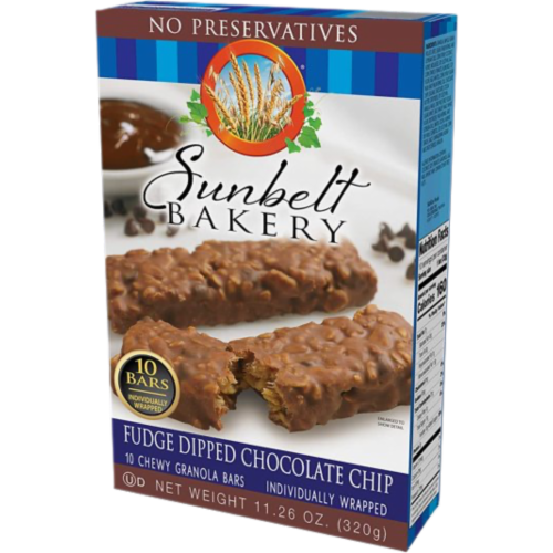Sunbelt Bakery Fudge Dipped Chocolate Chip Chewy Granola Bars (10-Boxes) Perspective: right