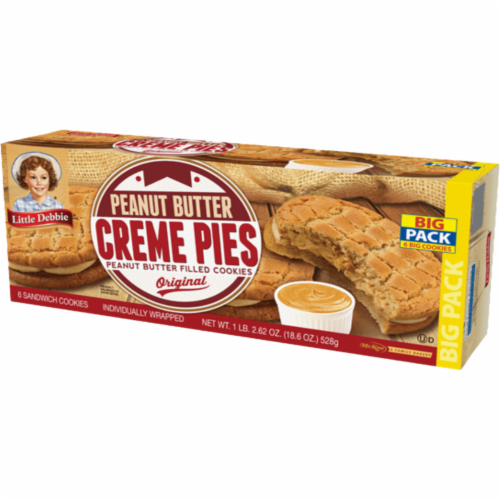 Peanut Butter Creme Pies, 3 Big Pack Boxes, 18 Individually Wrapped PB Sandwich Cookies Perspective: right