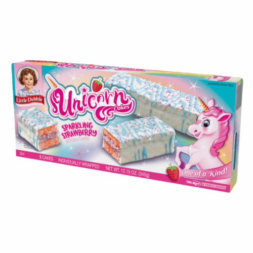 Little Debbie Unicorn Cakes, 4 Boxes, 32 Individually Wrapped Strawberry Vanilla Cakes Perspective: right