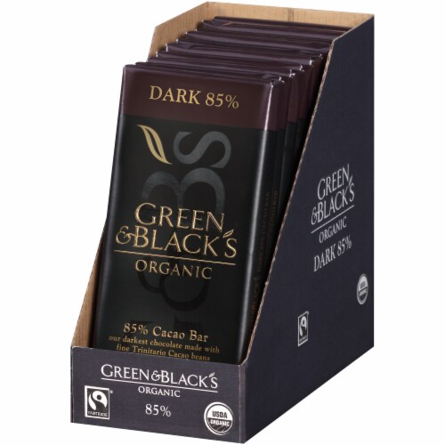 Green & Black's Organic 85% Dark Chocolate Bar Perspective: right