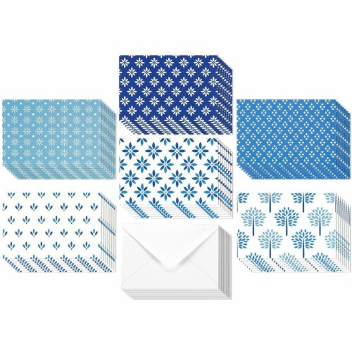Blank Greetings Cards Flower Blue Cottage Garden Birthday All Occasions Notecard 