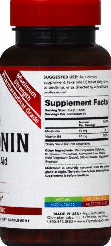 Olympian Labs Melatonin Time Release Tablets 10mg Perspective: right