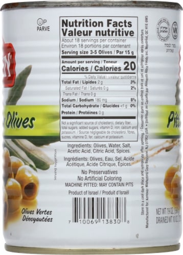 Gefen® Pitted Green Olives Perspective: right
