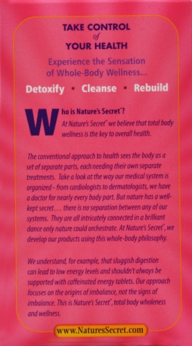 Nature's Secret Ultimate Urinary Cleanse Perspective: right