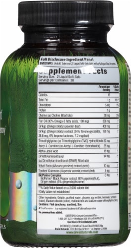 Irwin Naturals Advanced Ginkgo Smart Focus & Memory Dietary Supplement Soft Gels Perspective: right