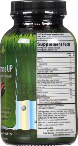Irwin Naturals Testosterone UP Dietary Supplement Liquid Soft Gels Perspective: right