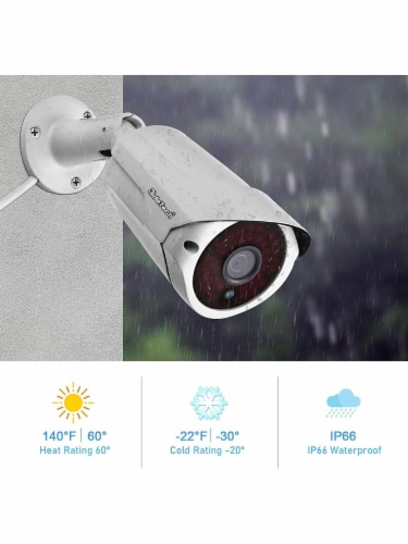 JideTech HD 1592x1944P 5MP IP66 Waterproof Outdoor POE IP Security Bullet Camera Perspective: right