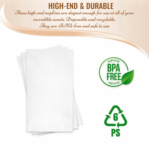 White Linen-Like Premium Paper Buffet Napkins (288 Napkins) Perspective: right