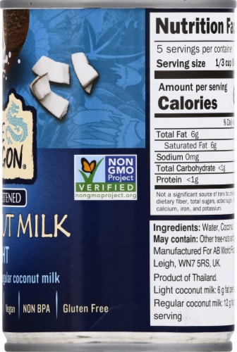 Blue Dragon® Unsweetened Light Coconut Milk Perspective: right