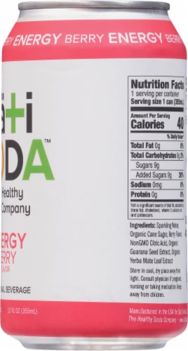 Sati Soda™ Energy Berry Beverage Perspective: right