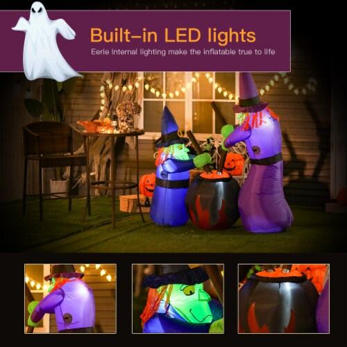 5.5FT Halloween Inflatable Bubble Witches Light Yard Outdoor Decorations Perspective: right