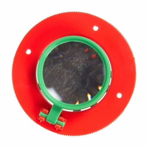 Plastic Transparent Bug Viewer Jar for Kids, with 3X Magnifying Lens,  Red and Green Perspective: right