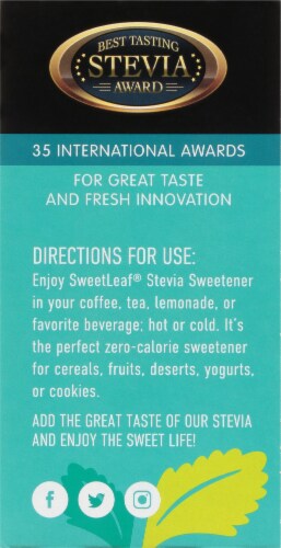 Sweetleaf® Natural Stevia® Sweetener Packets Perspective: right