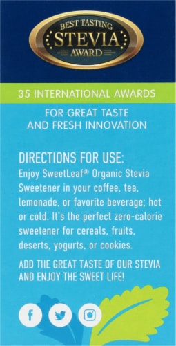 SweetLeaf Sweetener Organic Stevia Sweetener Packets Perspective: right