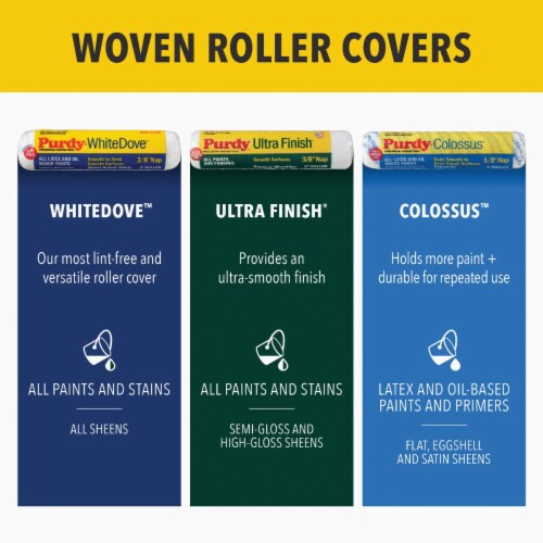Purdy White Dove 9 In. x 3/8 In. Woven Fabric Roller Cover 144670092 Perspective: right