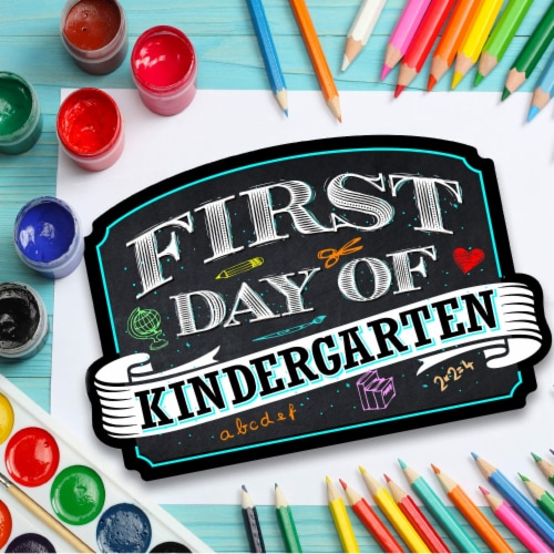 BigTime Signs Kindergarten First Day School Photo Prop Sign | 10 x15.5 ...