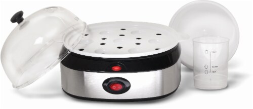 Elite Platinum Stainless Steel Automatic Easy Egg Cooker - Silver/Black Perspective: right