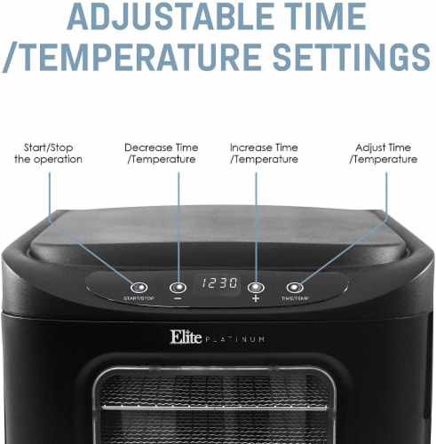 Elite by Maxi-Matic Stainless Steel Tray Programmable Food Dehydrator Perspective: right