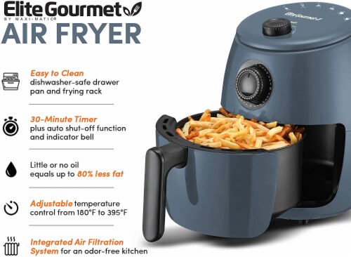 Elite Gourmet Infinite-Use Air Fryer Oven, Slate Blue