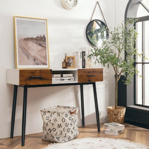 42 inch console table with drawers discount