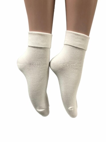 Legale Turn Cuff Rayon Socks - White Perspective: right