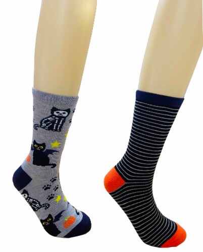 Legale Skeleton Cat Halloween Womens Crew Socks Perspective: right