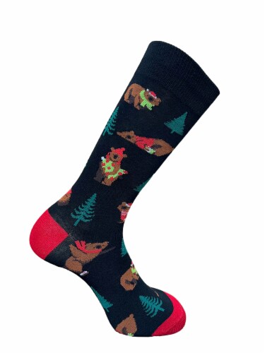 Legale Men's XMas Bears Socks - Black Perspective: right