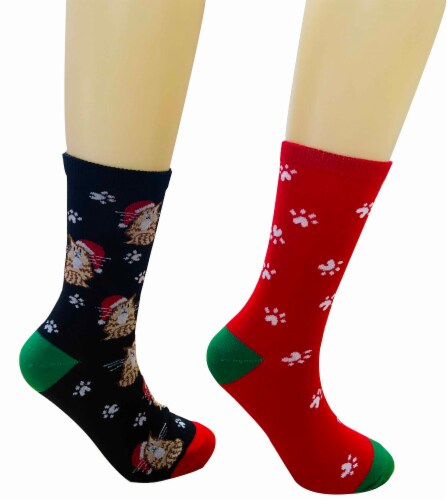 Legale Christmas Kitties in Lights Crew Socks Perspective: right