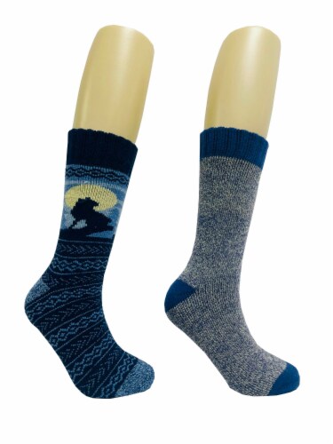Legale Wolf Howling Moon Lodge Socks - Black Perspective: right