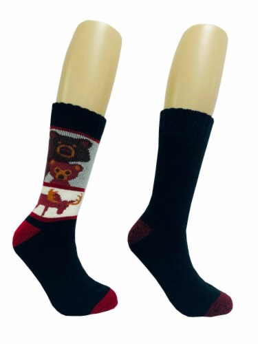 Legale Bear & Moose Cabin Socks - Black Perspective: right