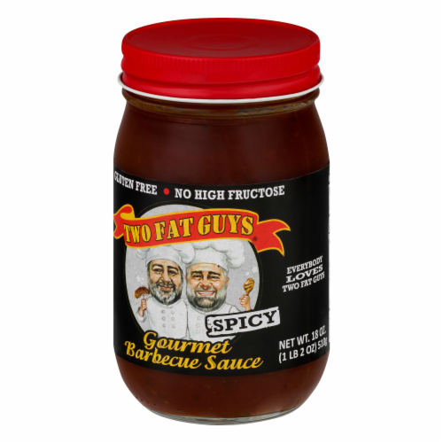 Two Fat Guys® Spicy Gourmet BBQ Sauce Perspective: right