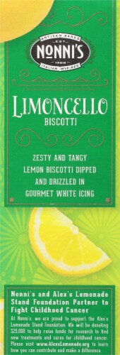 Nonni's Limoncello Biscotti Cookies Perspective: right